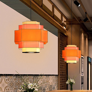 Luminaire suspendu de style chinois, carré, E27 LED, pour restaurant, bar, usage intérieur - Product Image 1