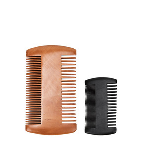 Peigne à barbe en bois naturel noir, mini outil de coiffage portable pour hommes, soin de la barbe - Product Image 1