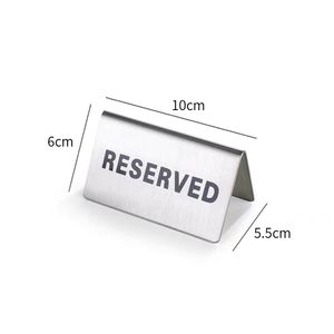 Panneau personnalisé plateau de table de restaurant en acier inoxydable carte RÉSERVÉE PAS DE FUMER plaque de table plaque de signe pour hôtel restaurant - Product Image 1