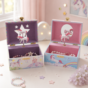 Elegant Music Jewelry Storage <b>Box</b> with <b>Mirror</b> Interior Custom Logo Gift <b>Box</b> for small Jewelry Brands and Retail Stores storage - Product Image 1
