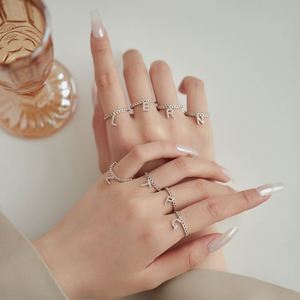 Anillo con Inicial Dylam Talla 6-9 para Mujer, Plata de Ley 925, Letras A-Z, 26 Alfabeto, Circonita Cúbica 5A, Anillos de Joyería Fina de Moda - Product Image 3