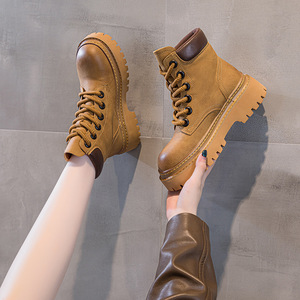 Botines de Plataforma de Cuero Atemporales para Mujer, Estilo Vaquero Occidental para Todas las Temporadas, para Salidas Urbanas y Uso Casual - Product Image 5