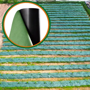 0.8m x 20m花园杂草屏障景观织物3.2oz编织覆盖物，用于美化地面覆盖物2.6英尺x 66ft英尺抗杂草垫