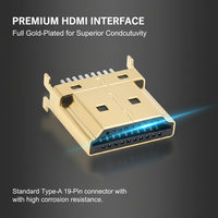 Conector Vertical HD-MI USB Macho/Hembra de Contacto de Cobre, Producto Duradero, Categoría Conectores, Directo de Fábrica