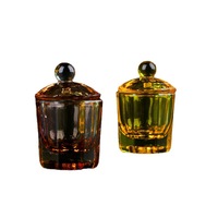 Fournitures pour ongles en gros, gobelets en cristal multicolores pour manucure, brosse à manucure, gobelet en verre, gobelets à liquide Dappen avec couvercle