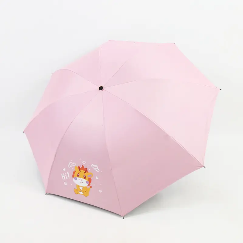 Оптовый изготовленный на заказ легкий зонт три складных женщин автоматический складной зонт сплошного цвета