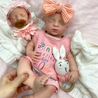 Lebensechte Reborn-Babypuppen 44 cm Realistische Neugeborenen-Kits Vollständiger Platin-Silikonkörper Filmqualität Baby-Mädchen-Puppe für Künstler