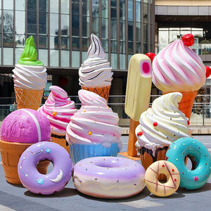 Escultura de <span class=keywords><strong>donut</strong></span> de resina para decoración de tienda de postres, escultura personalizada gigante de fibra de vidrio, señal de dulces, estatua - Product Image 5
