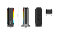 Múltiples salidas protectoras contra sobretensiones Regleta de alimentación para juegos Puertos USB Cable de extensión de Torre 15A 4 salidas de CA Enchufe de EE. UU. 125V nominal para PC