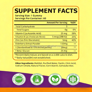 Gummies Premium Boost Immune Riches en Antioxydants Gummies à la Pectine de Sureau Soutiennent l'Immunité et la Santé Respiratoire - Product Image 3