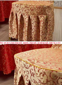 Luxury Jacquard Woven Polyester/Cotton Pure White Durable <strong>Chair</strong> <strong>Cover</strong> Stretch Ruffled Skirt Steel Pipe Banquet Wedding - Product Image 2