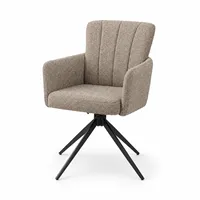 Fauteuil de salle à manger moderne en tissu mélangé matelassé, pivotant et réglable en hauteur, pour la maison, le bureau et la salle de bain (DC-5071)