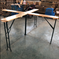 Ensemble de 3 bancs de table à bière en bois