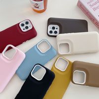 Nouvelle coque de téléphone élégante en cuir de couleur unie pour iPhone 16 15promax 14pro, protection contre les chutes, coque pour iPhone 13 12 11