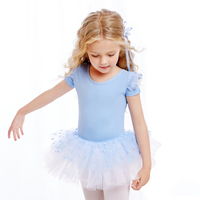Charmant vêtement de danse classique à manches courtes avec jupe tutu bouffante-Un must pour les petits danseurs