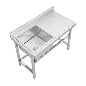 New stainless steel metal table for kitchen nsf restaurant stainless steel work table with sink
