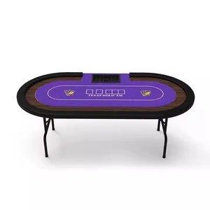 Mesa de póquer plegable con patas de metal Mesa de Juego plegable Mesa de póquer personalizada - Product Image 1