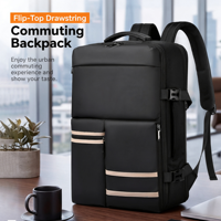 Sac à dos de voyage d'affaires pour homme de luxe, grande capacité, extensible, avec logo personnalisé, imperméable et durable, avec port USB pour ordinateur portable