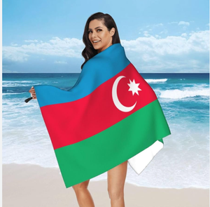 Toalla de Playa Ecológica y Duradera con Logotipo Personalizado de la Bandera de Azerbaiyán, para Piscina y Gimnasio, Venta Caliente Verano 2025 - Product Image 1