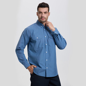 Camisa ignífuga de algodón y aramida Xk-25-1688, color azul real, ropa de trabajo antiestática para la industria eléctrica, ropa de seguridad. - Product Image 3
