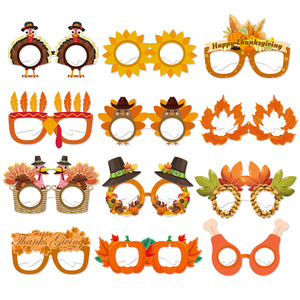 Lunettes en papier HLC ODM pour Thanksgiving, lunettes amusantes à porter en guise de déguisement avec des motifs de citrouille, de dinde et de feuille d'érable pour la décoration de fête de fin d'année - Product Image 1