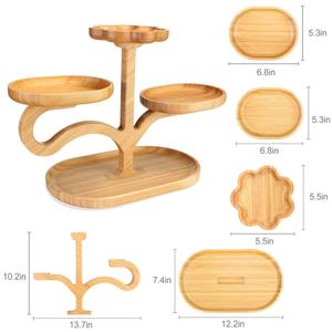 แท่นวางโชว์ขนมผลไม้4ชั้นสำหรับงานเลี้ยงงานแต่งงานเค้กต้นไม้ - Product Image 3