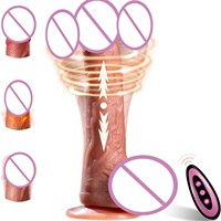 Cannon King Römischer Kaiser Flüssigsilikon Realistischer Dildo mit Vibration, Heizung, Fernbedienung und Teleskopfunktion für Frauen