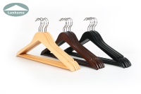 Cintre à chemises en bois durable de luxe, de haute qualité, chromé, à encoches en U, antidérapant, multifonction, double niveau, coloré, personnalisé, pour sacs
