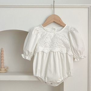 Conjunto de otoño Bebé Diseño simple Mono <span class=keywords><strong>Pijamas</strong></span> Encaje blanco Princesa Vestido de fiesta para niños Niña - Product Image 6