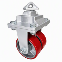 Roda Putar Industri Tahan Lama 3000 Kg, Besi Poliuretan, Anti Bising, Rem, Roda 4~12 inci, Pelindung Lantai