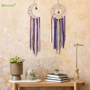 Bedroom Christmas Half Circle Large Handmade DIY Purple Moon Lace Gothic <strong>Dream</strong> <strong>Catcher</strong> <strong>Kit</strong> for Wall Decor - Product Image 5