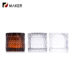 Envase de Vidrio Iridiscente Único para Velas con Tapa Plana, Mate, Ámbar, Brillante, Transparente, Cristal, para Días Festivos - Product Image 4