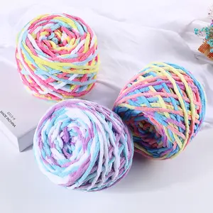 Yarn Manufacturer 0.5/0.8NM Chunky Chenille Yarn Blended Yarn Crochet For Hand Knitting In Stock