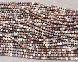 Perline Rotonde in <span class=keywords><strong>Agata</strong></span> del Botswana Nera e <span class=keywords><strong>Marrone</strong></span> Naturale da 4mm, 6mm, 8mm, 10mm, 12mm, Certificate da Terze Parti - Product Image 6