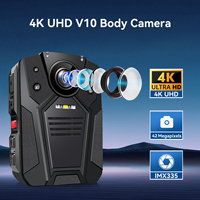 Caméras corporelles CAMMHD V10 4K/2160P avec audio et vidéo, deux batteries 4400mAh fonctionnant 14 heures, caméra corporelle H.265 avec vision nocturne