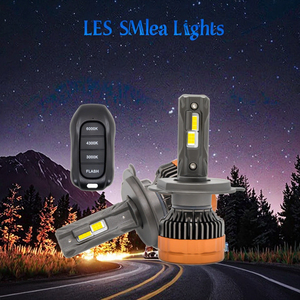 High-Power Tri-Color LED Headlight 12V-24V <strong>Flashing</strong> <strong>Blue</strong> <strong>Light</strong> with Remote Control Dual Copper Tube H1 H4 H7 H8 H1190059006 - Product Image 6