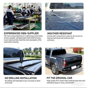 Couverture de benne de camion pliable rapide, économique, imperméable, en PVC et aluminium, souple, à trois plis, pour Ford F150 Ram 1500, benne de 5,5 pi et 5,7 pi - Product Image 6