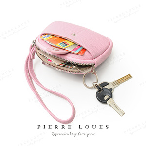 Monedero Pequeño Pierre Loues de Color Sólido con Llavero y Ranuras para Tarjetas, Unisex, para Uso Diario - Product Image 2
