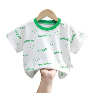 Camiseta Meninos E Meninas Classe A Algodão Puro Curto Do Bebê Meia Manga Bebê Vestido De Verão Crianças Nova Moda