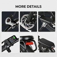 Nouveau stock UE – Vélo électrique à pneus larges avec moteur arrière à 7 vitesses, batterie au lithium, pliable, tout-terrain pour adultes
