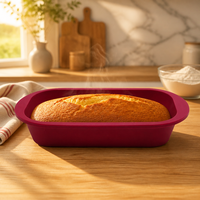 Moule à gâteau rectangulaire en silicone écologique, facile à démouler, compatible four, pour pain, toast, pudding - Fournitures de bricolage pour la maison