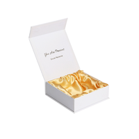Boîte cadeau en carton recyclé avec logo personnalisé, fermeture magnétique, boîte d'emballage en papier pliable blanche pour bijoux et cosmétiques