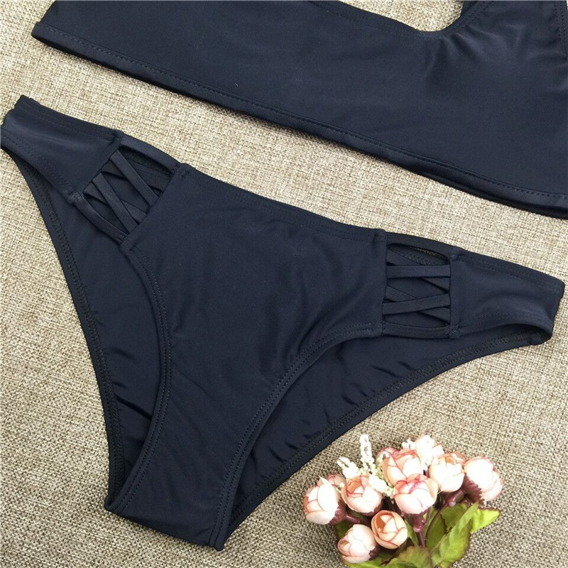 Hot sale hot sexy solid bikini swimsuit custom swimwear sexy bikini 2022
