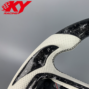 Volant sport LED RPM personnalisé en fibre de carbone forgée blanche et cuir blanc pour Dodge Ram 1500 2500 3500 4500 TRX RHO - Product Image 2