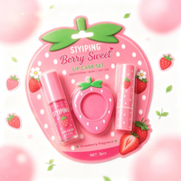 SIYIPING 2026 – Nouvelle collection populaire de baumes à lèvres à la fraise en gros – Kit de maquillage 3-en-1 : huile et baume à lèvres aux fruits mignons