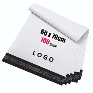 Bolsas de Embalaje Blancas Autoadhesivas con Impresión Personalizada, Gruesas de 0.5 Mil, con Relieve/Grabado, 60x70cm, 100 Unidades, Marca GTU, para Ropa de Gran Tamaño - Product Image 1