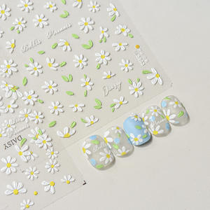 Venta caliente Daisy Flower Nail Stickers 5d Relief Flower Design Decoración Nail Art Calcomanías Encantos para <span class=keywords><strong>uñas</strong></span> - Product Image 1