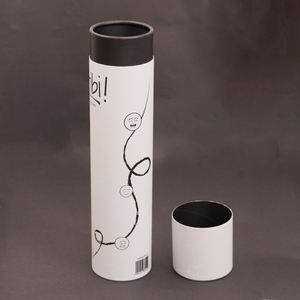 Tubo postal de embalaje de producto de papel de cartón blanco laminado mate personalizado con tapa - Product Image 5