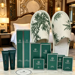 Juego de Amenidades de Hotel de Lujo de Alta Gama Directo de Fábrica, Serie de Artículos <span class=keywords><strong>para</strong></span> Habitaciones de Huéspedes de Alta Densidad con Pantuflas con Logotipo <span class=keywords><strong>para</strong></span> Resorts de Lujo - Product Image 5