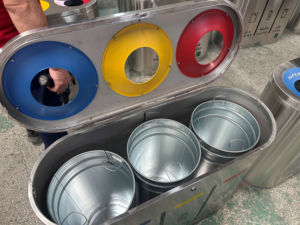 Gran oferta, cubo de basura para exteriores de acero inoxidable, cubo de basura de clasificación grande para estaciones de tren de aeropuerto escolar, gestión eficaz de residuos - Product Image 5